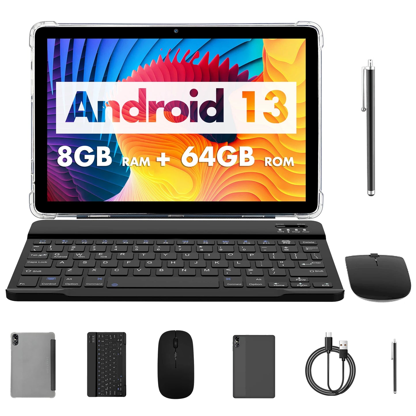 Android-Tablet mit Octa-Core-Prozessor, 8 GB (4 + 4 GB virtuell) RAM, 64 GB ROM, Dual-Kamera