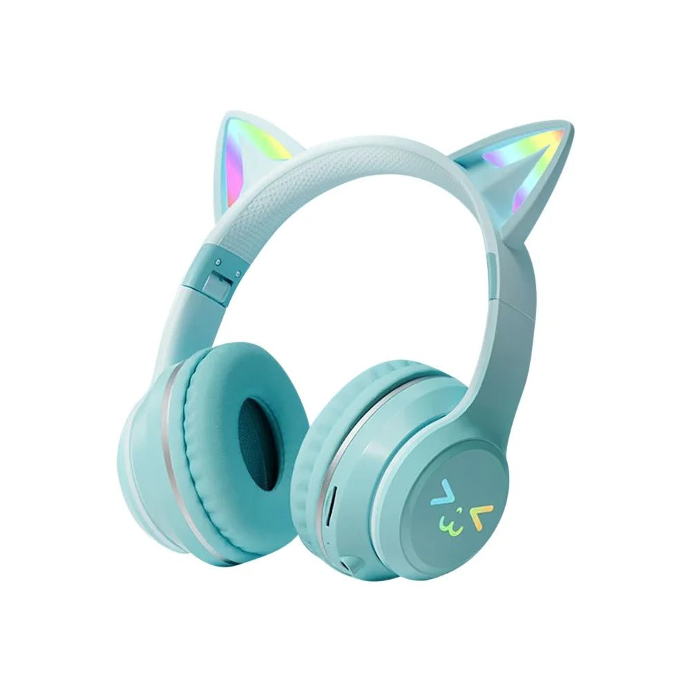RGB Bluetooth Katzenohren Kopfhörer – Wireless Headset mit Mikrofon, LED, Stereo