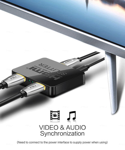1-in-2-out HDMI Splitter Verteiler 4K 3D 4K@30Hz 1080p@60Hz Ultra HD Adapter