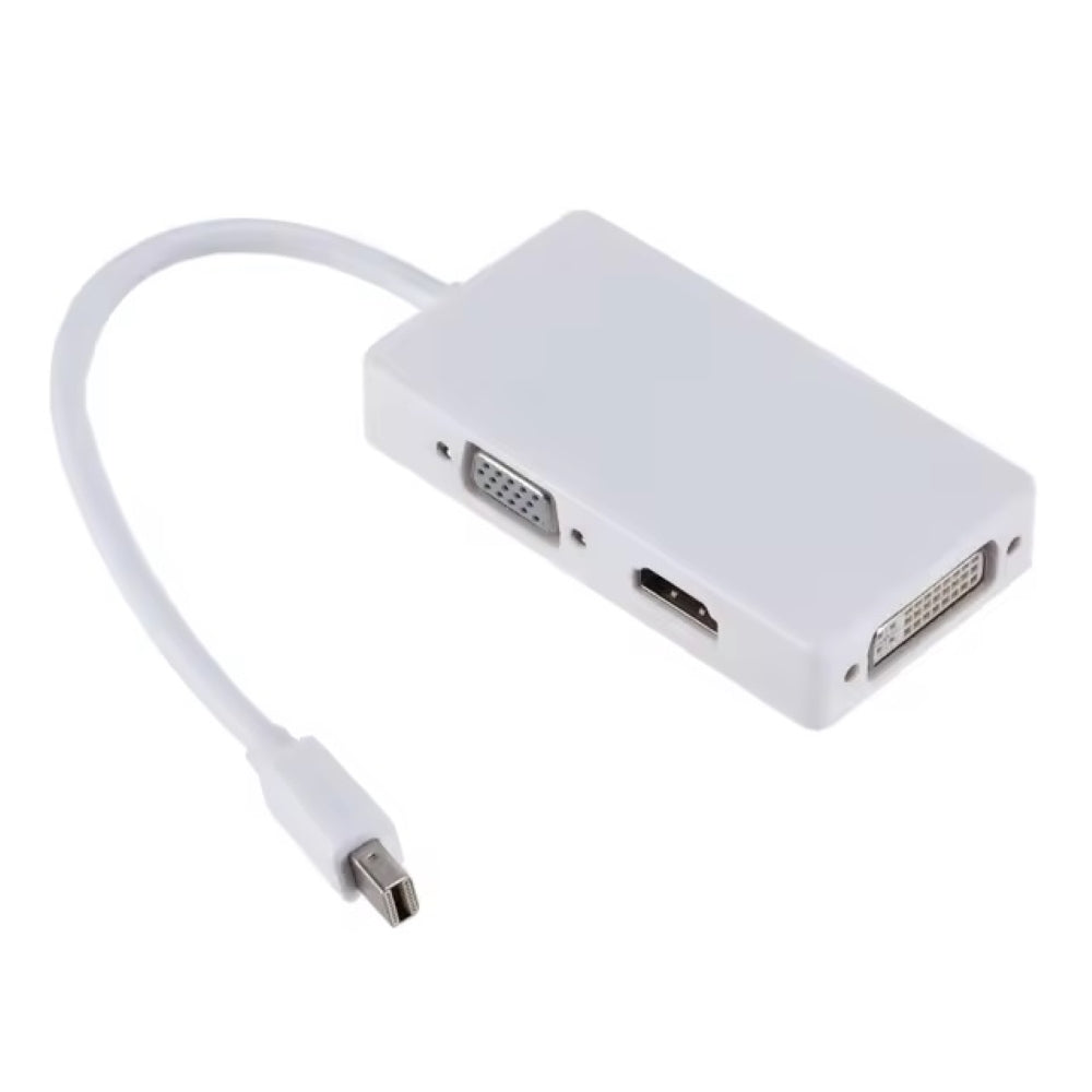 Mini DisplayPort auf HDMI DVI VGA Adapter Mini DP Konverter 3in1 1080p Schwarz oder Weiß