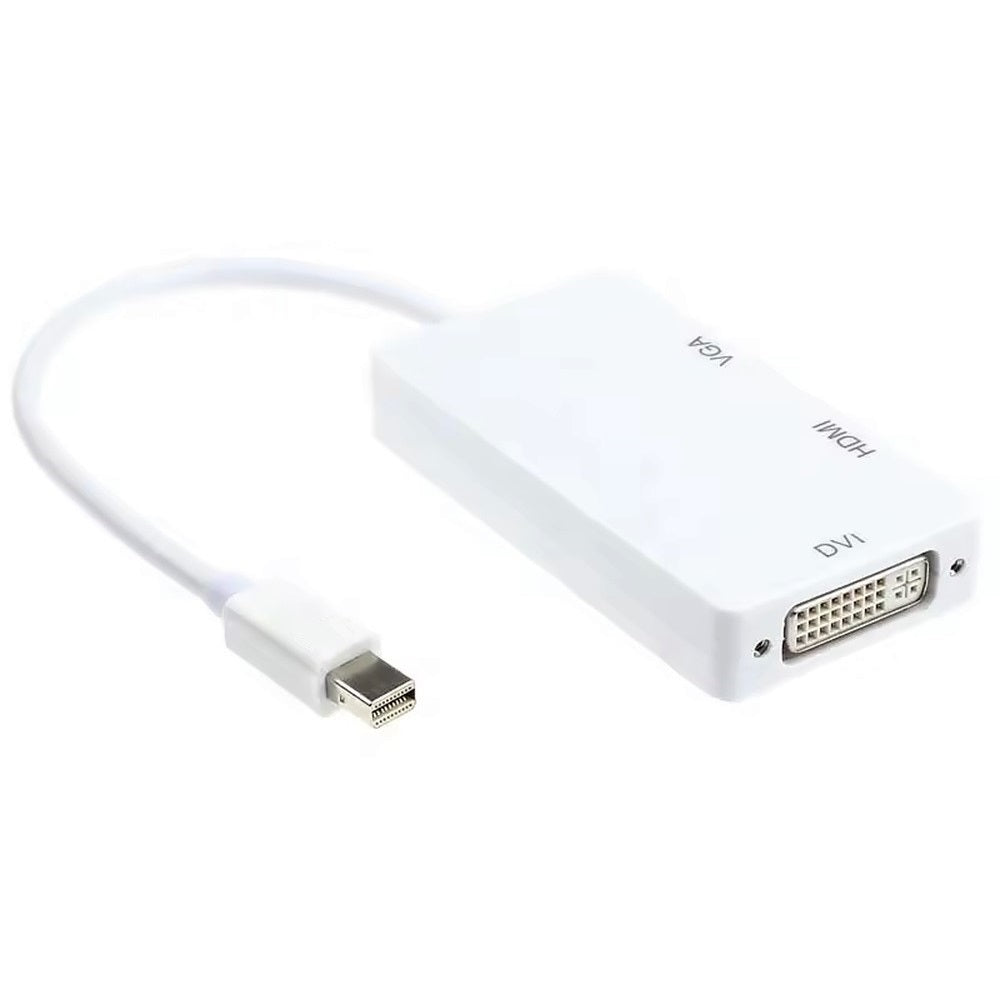 Mini DisplayPort auf HDMI DVI VGA Adapter Mini DP Konverter 3in1 1080p Schwarz oder Weiß