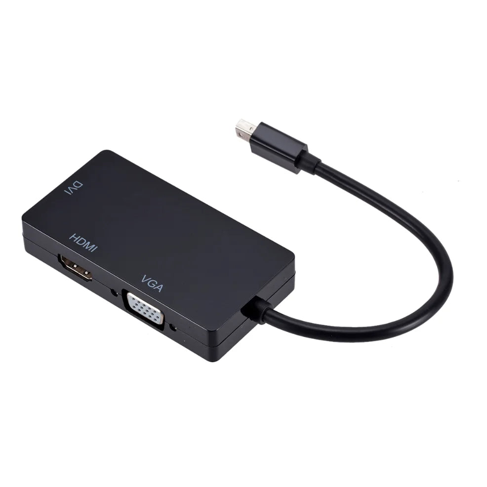 Mini DisplayPort auf HDMI DVI VGA Adapter Mini DP Konverter 3in1 1080p Schwarz oder Weiß