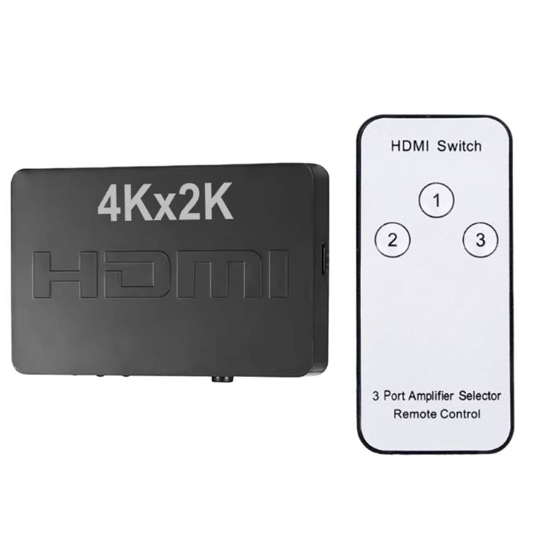 3-in-1-out HDMI Switch Umschalter Fernbedienung Ultra HD 4K oder Full HD 1080p