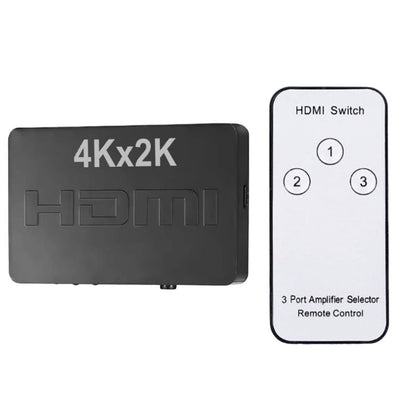 3-in-1-out HDMI Switch Umschalter Fernbedienung Ultra HD 4K oder Full HD 1080p