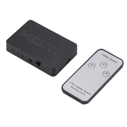 3-in-1-out HDMI Switch Umschalter Fernbedienung Ultra HD 4K oder Full HD 1080p
