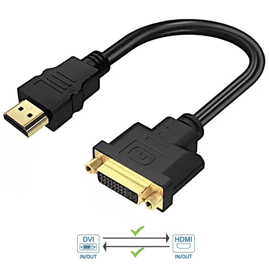 Bidirektionales HDMI zu DVI Adapter Kabel DVI-I Buchse auf HDMI Stecker 1080p