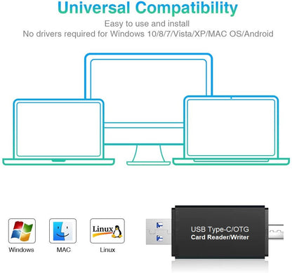 Kartenleser Kartenlesegerät Speicherkartenleser SD Card Reader USB 3.0 USB-C