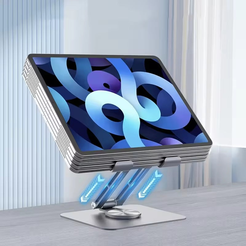 Tablet Ständer Halterung 360° Drehung Aluminium unterstützt Tablets bis 12 Zoll