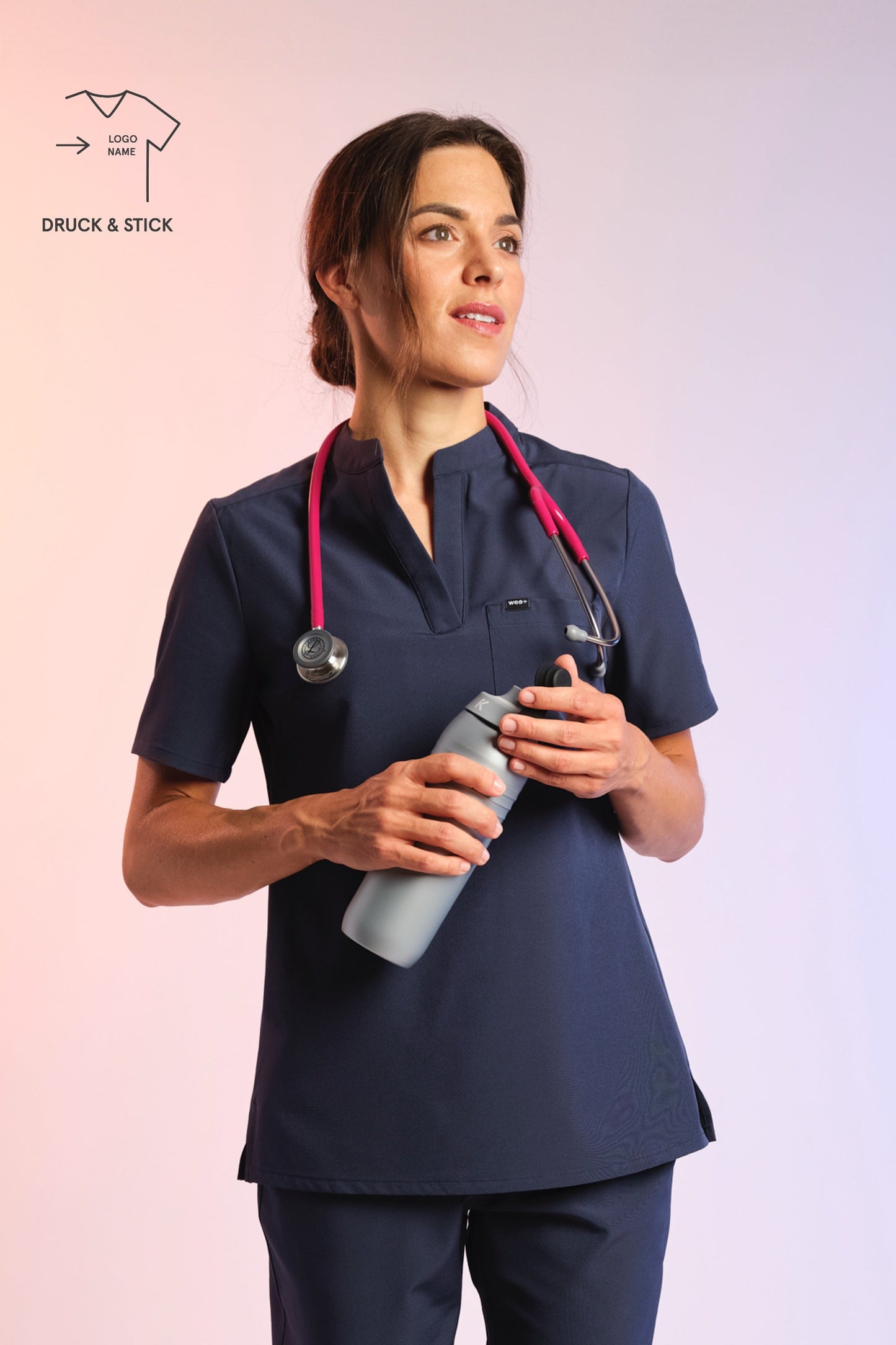 Medizinkleidung Active Kasack "Jackie" – Blau für Pflege und Klinik