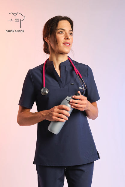 Medizinkleidung Active Kasack "Jackie" – Blau für Pflege und Klinik