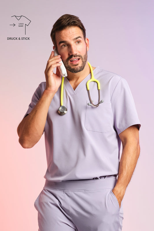 Medizinkleidung Active Scrub Kasack "Pete" – Violett für Pflege und Klinik Herren