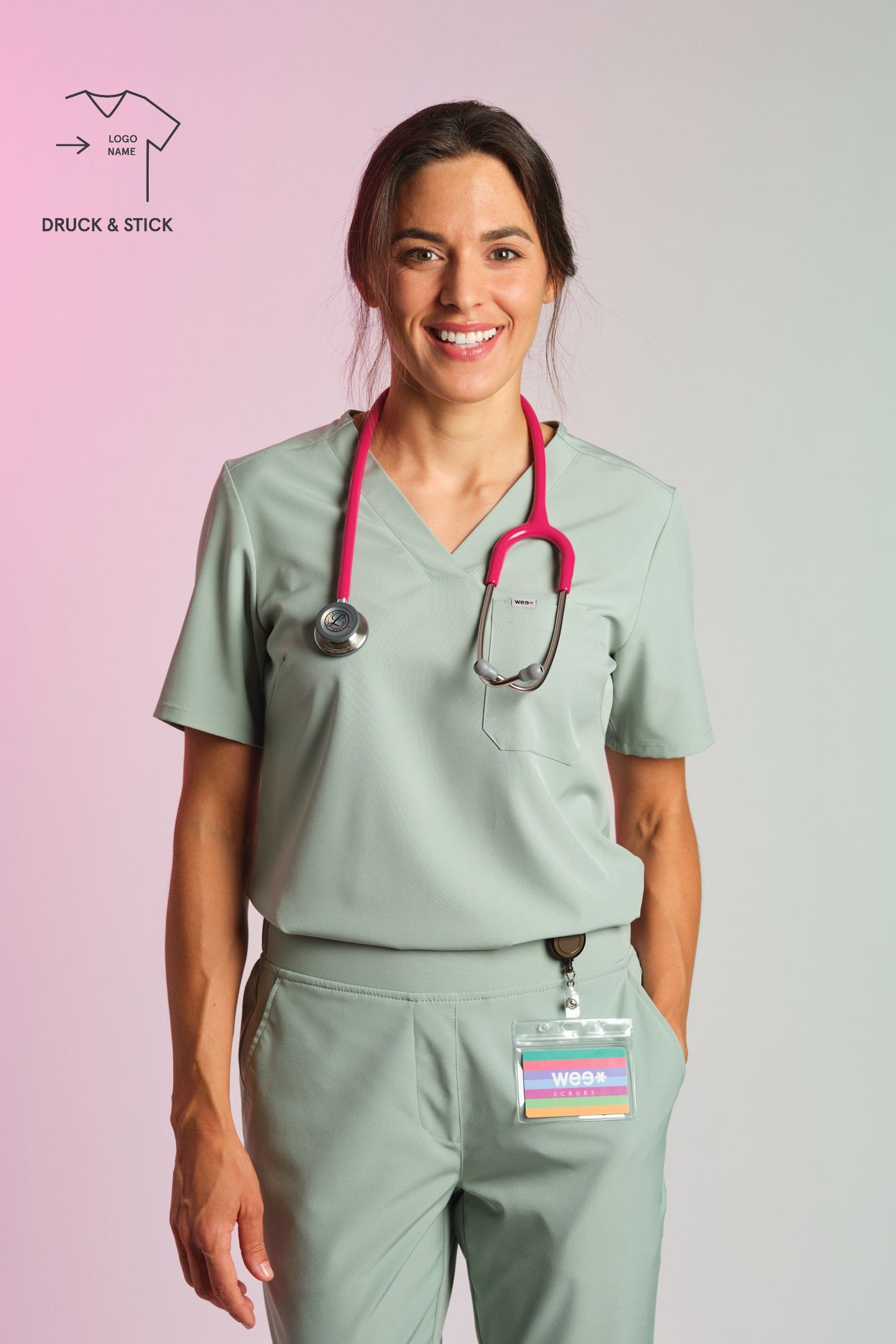 Medizinkleidung Active Scrub Kasack "Serena" – Grün für Pflege und Klinik Damen