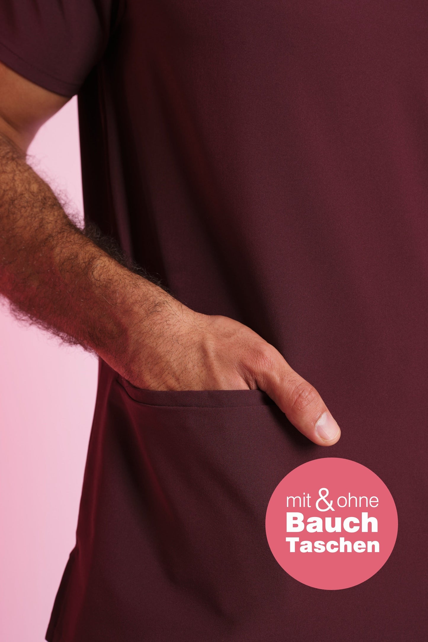 Medizinkleidung Active Kasack "Pete" – Bordeaux für Pflege und Klinik Herren