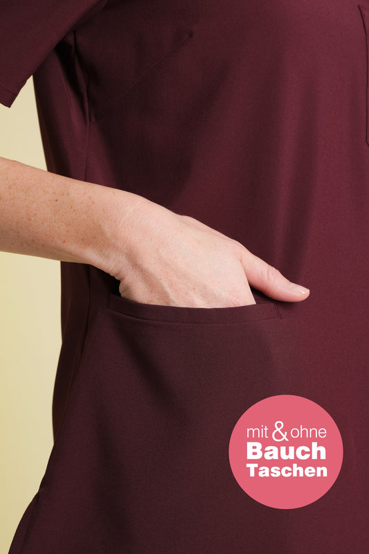 Medizinkleidung Active Kasack "Serena" – Bordeaux für Pflege und Klinik Damen