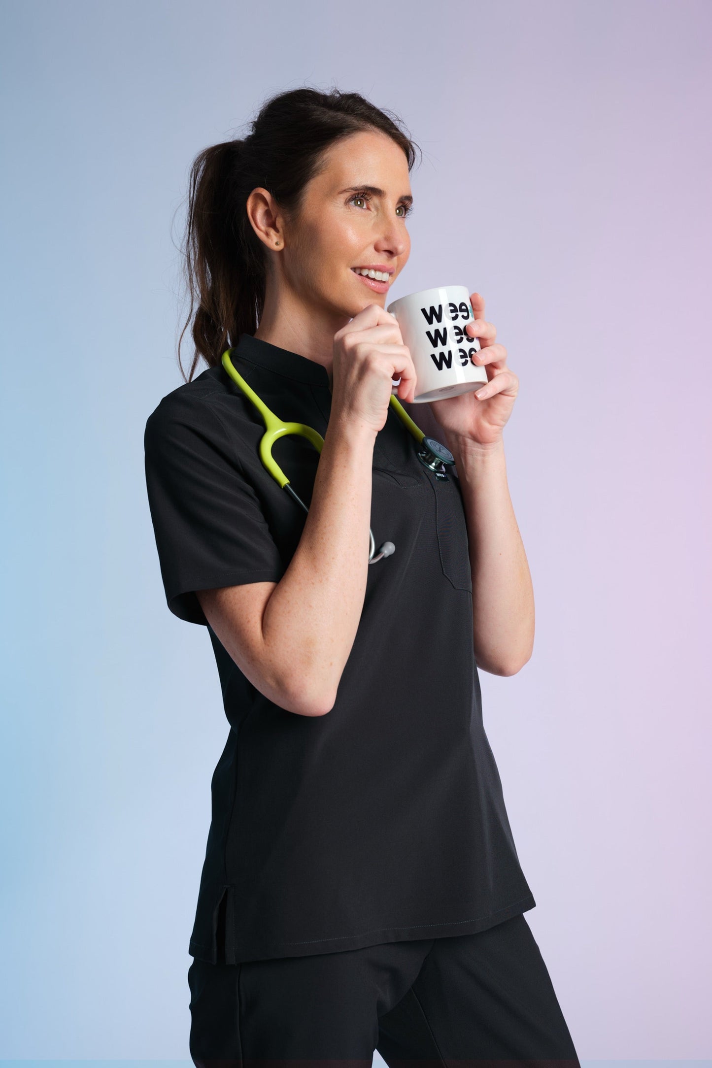 Medizinkleidung Active Kasack "Jackie" – Schwarz für Pflege und Klinik