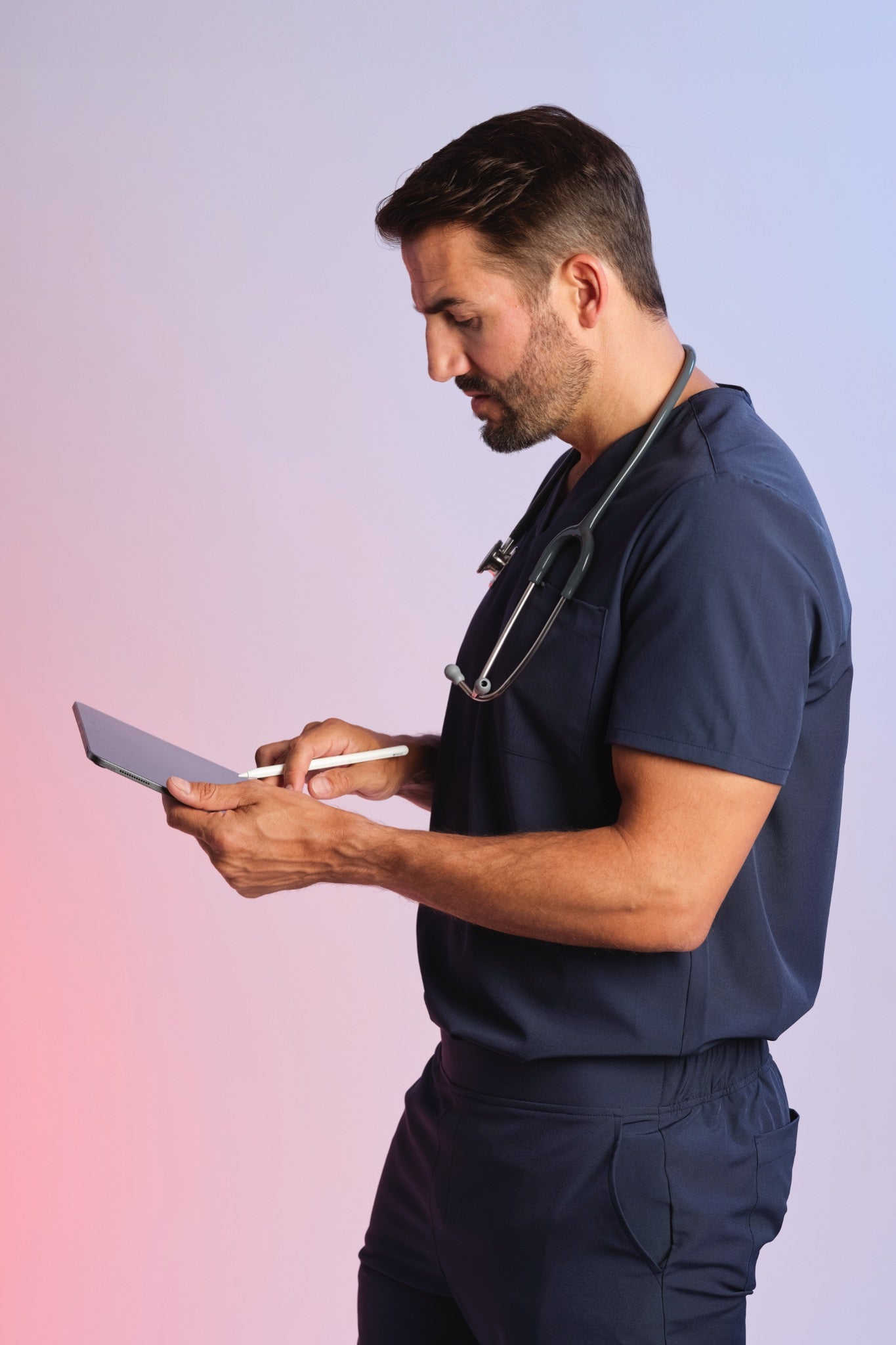 Medizinkleidung Active Kasack "Pete" – Blau für Pflege und Klinik Herren