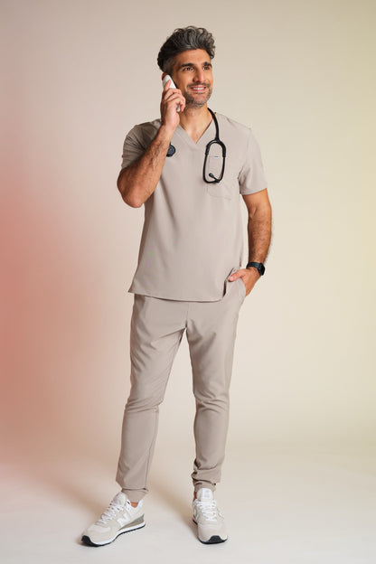 Medizinkleidung Active Hose "Louis" – Beige für Pflege und Klinik Herren