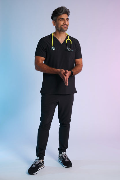 Medizinkleidung Active Scrub Hose "Louis" – Schwarz für Pflege und Klinik Herren