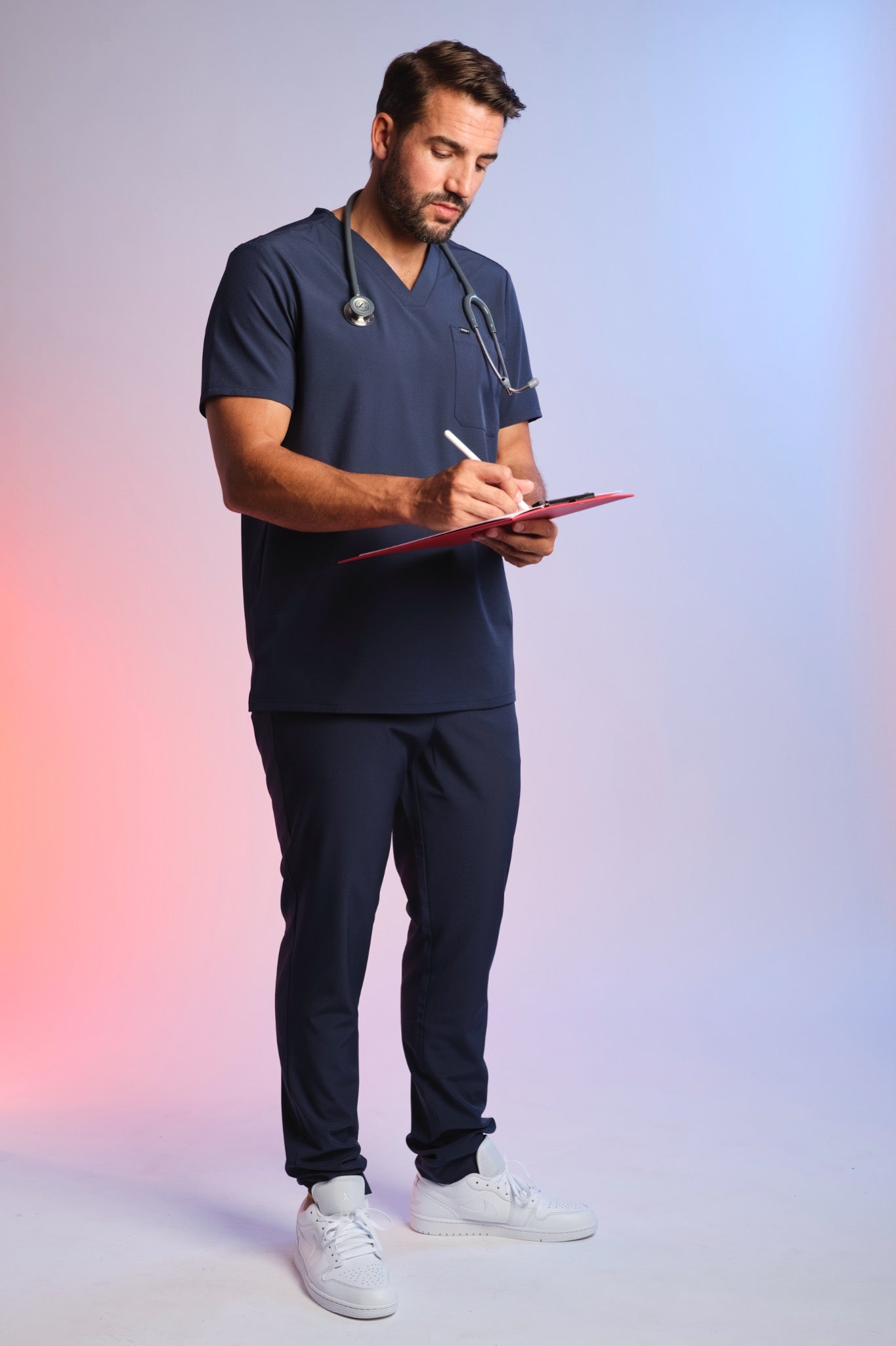 Medizinkleidung Active Kasack "Pete" – Blau für Pflege und Klinik Herren