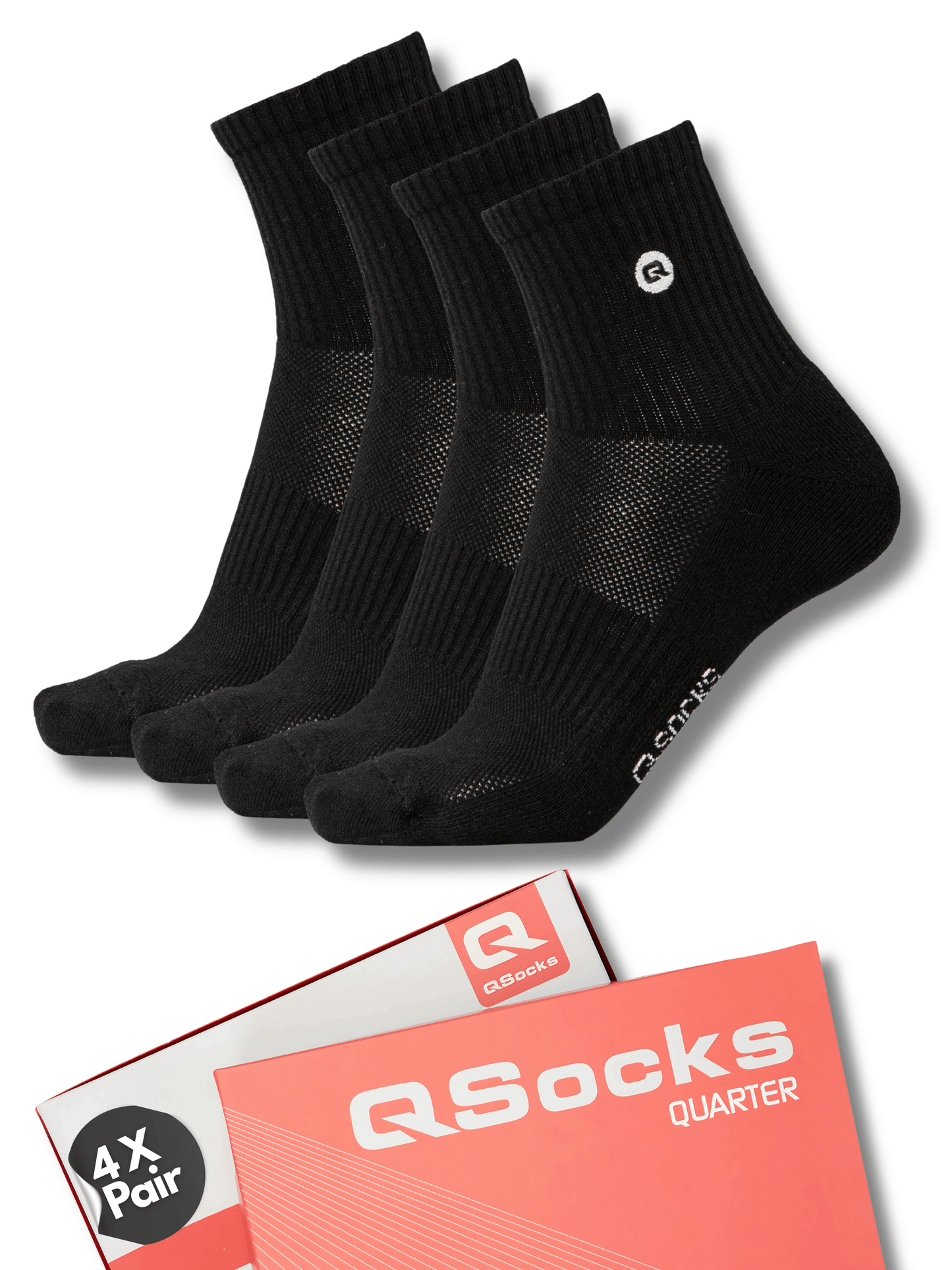Quarter Mittelhohe Socken gepolstert 4x paar Damen und Herren