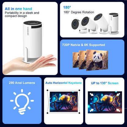 Magcubic Projector HY300 Pro 8K Android 14 Dual Wifi6 H726 BT5.0 1080P 1280*720P