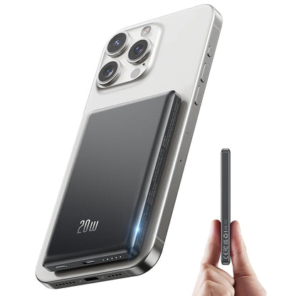5000mAh Magnetische Powerbank, Kabelloses und 20W Schnellladegerät, für iPhone, Samsung (Typ-C), Tragbarer Reise-Handyakku.