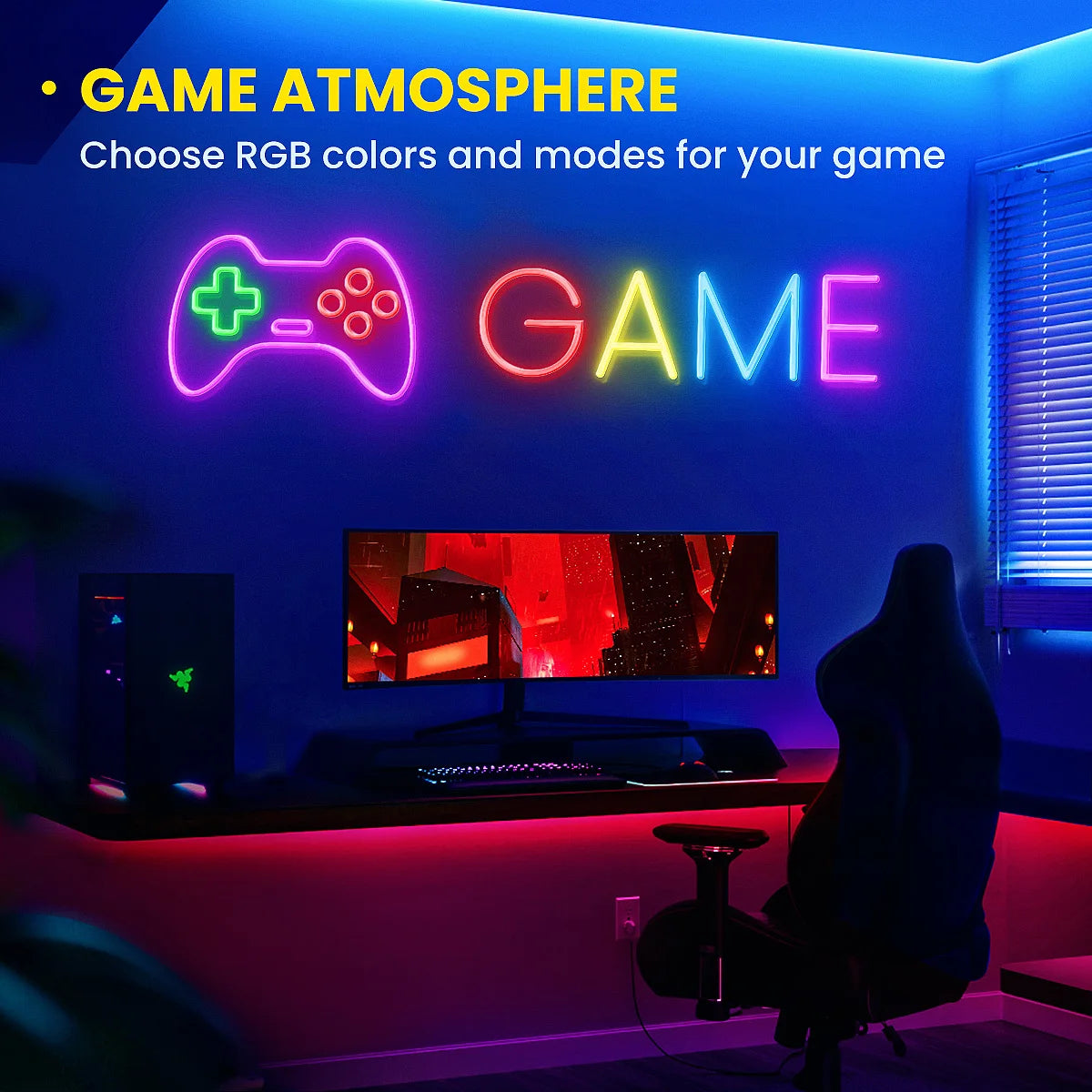 Flexible RGB-Neonstreifen mit App-/Fernbedienungssteuerung
