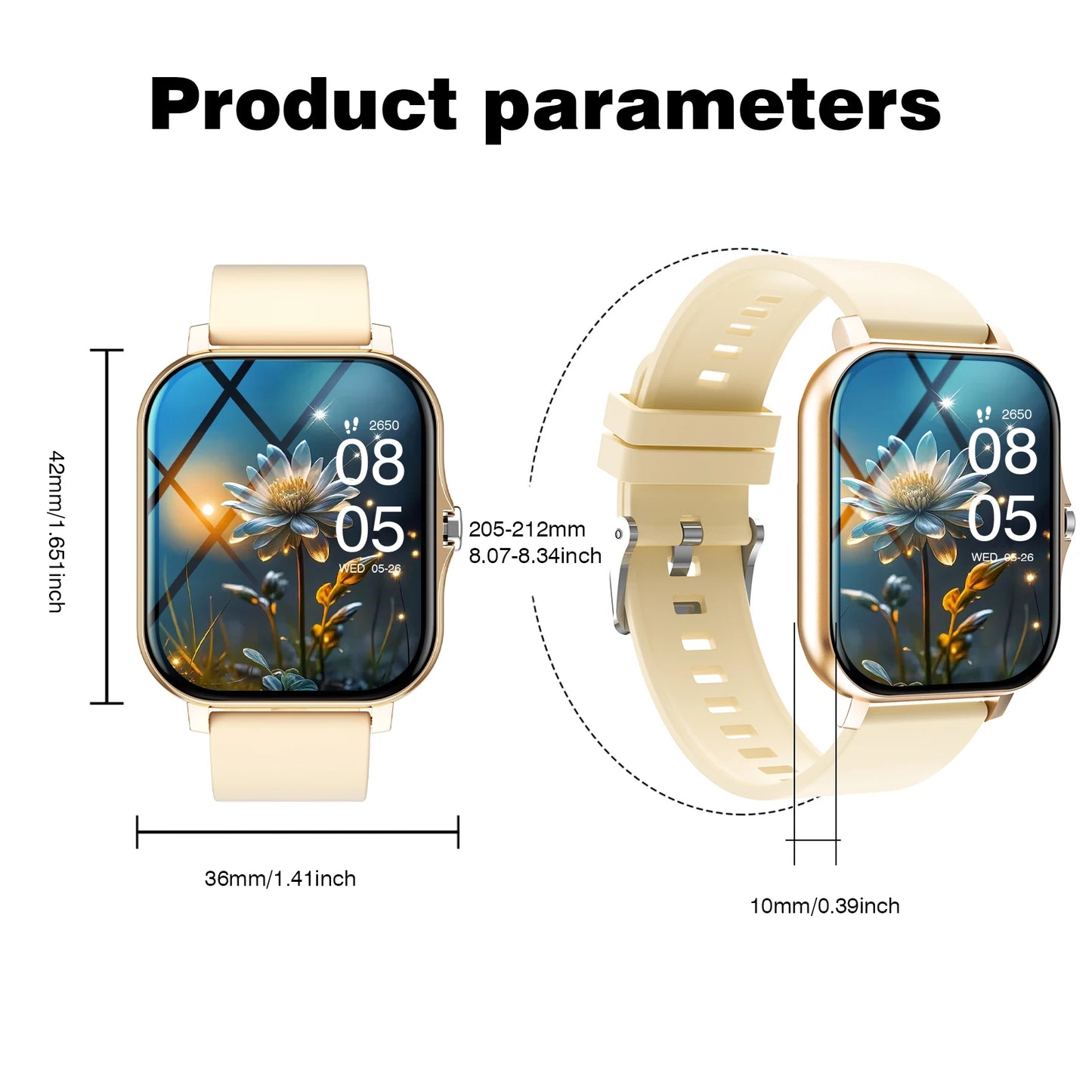 Sportliche Smartwatch mit kabelloser Anruferinnerung und multifunktionaler Sportuhr für Damen und Herren