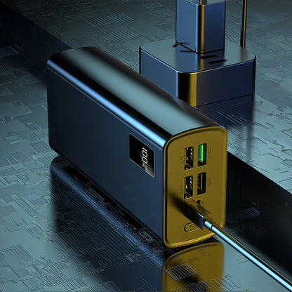 50000mAh Powerbank mit Schnellladefunktion, LED-Anzeige und 4 USB-Ausgängen – Tragbares Ladegerät für Huawei, iPhone, Xiaomi und Laptops