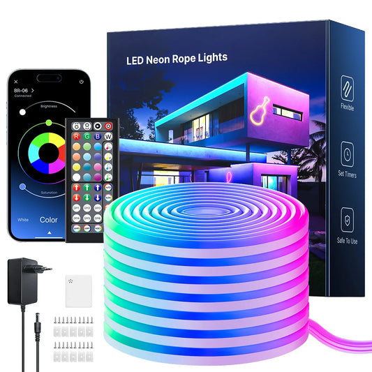 Flexible RGB-Neonstreifen mit App-/Fernbedienungssteuerung