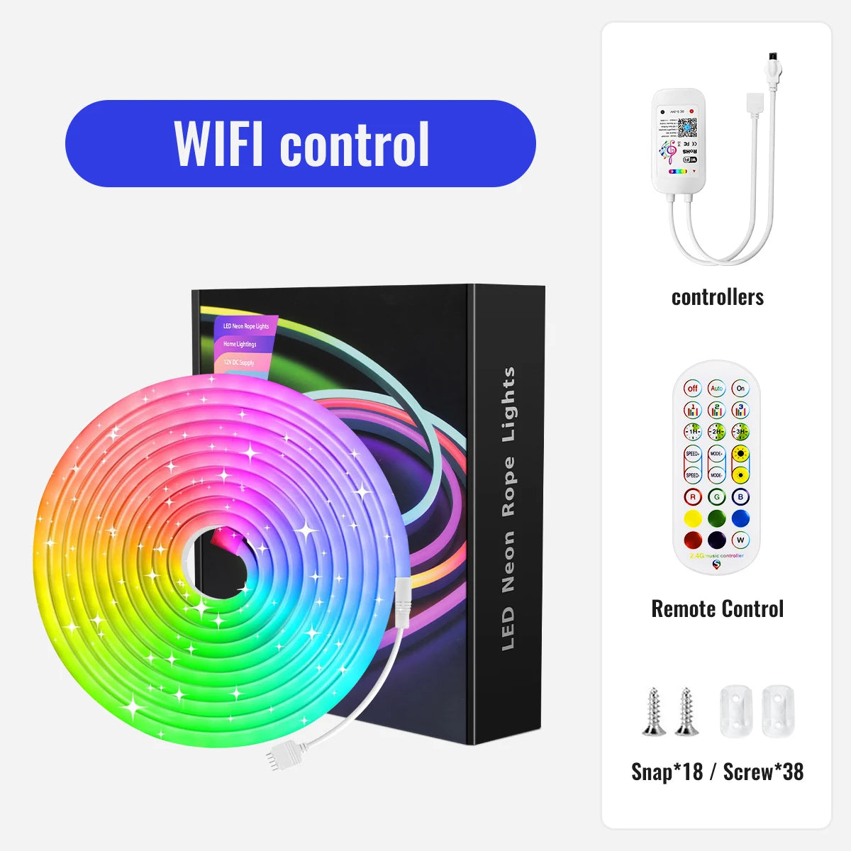 Flexible LED-Neon-Lichterkette wasserdicht mit App