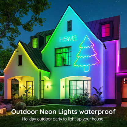 Neon-Lichterkette, flexible LED-Lichterkette mit App-/Fernbedienungssteuerung,  IP65 RGB-LED-Neonlichter für den Außenbereich