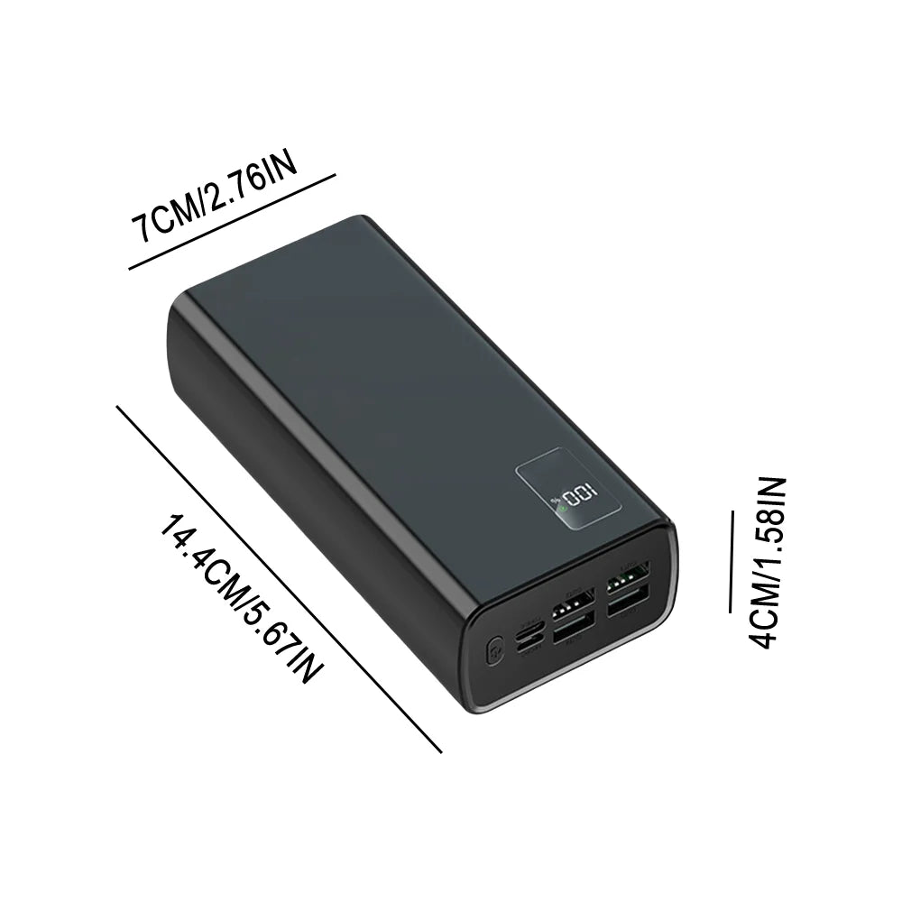 50000mAh Powerbank mit Schnellladefunktion, LED-Anzeige und 4 USB-Ausgängen – Tragbares Ladegerät für Huawei, iPhone, Xiaomi und Laptops