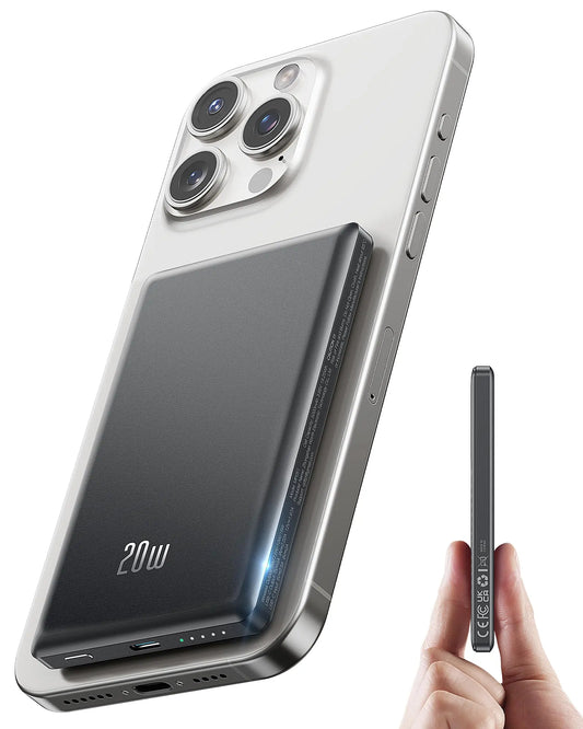 5000mAh Magnetische Powerbank, Kabelloses und 20W Schnellladegerät, für iPhone, Samsung (Typ-C), Tragbarer Reise-Handyakku.