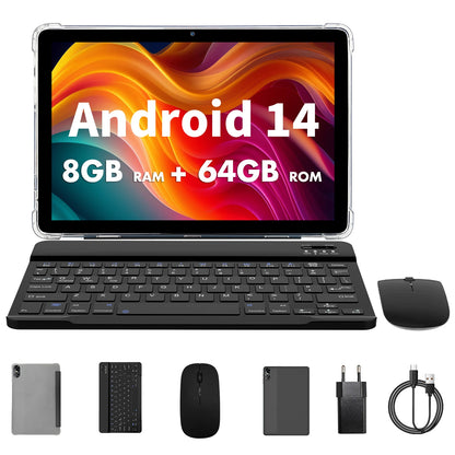 Android-Tablet mit Octa-Core-Prozessor, 8 GB (4 + 4 GB virtuell) RAM, 64 GB ROM, Dual-Kamera