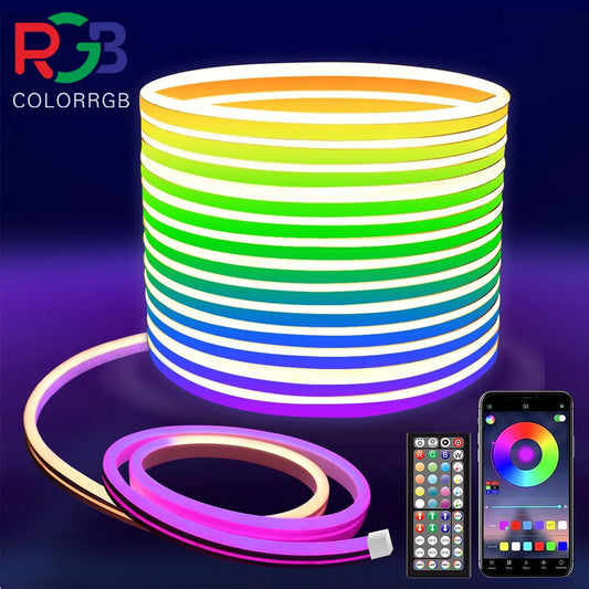 Neon-Lichterkette, flexible LED-Lichterkette mit App-/Fernbedienungssteuerung,  IP65 RGB-LED-Neonlichter für den Außenbereich
