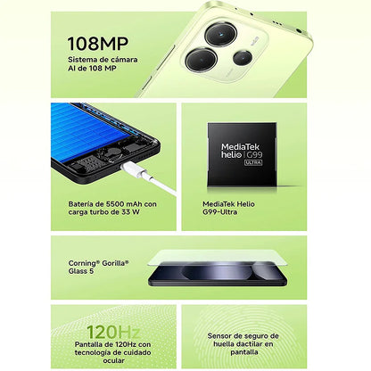 Xiaomi Redmi Note 14 4G NFC Helium G99-Ultra 6,67 Zoll AMOLED-Display , 108-MP-Kamera  5500-mAh-Akku