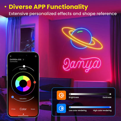 Flexible RGB-Neonstreifen mit App-/Fernbedienungssteuerung
