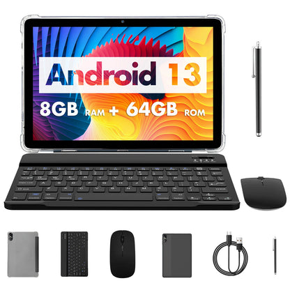 Android-Tablet mit Octa-Core-Prozessor, 8 GB (4 + 4 GB virtuell) RAM, 64 GB ROM, Dual-Kamera