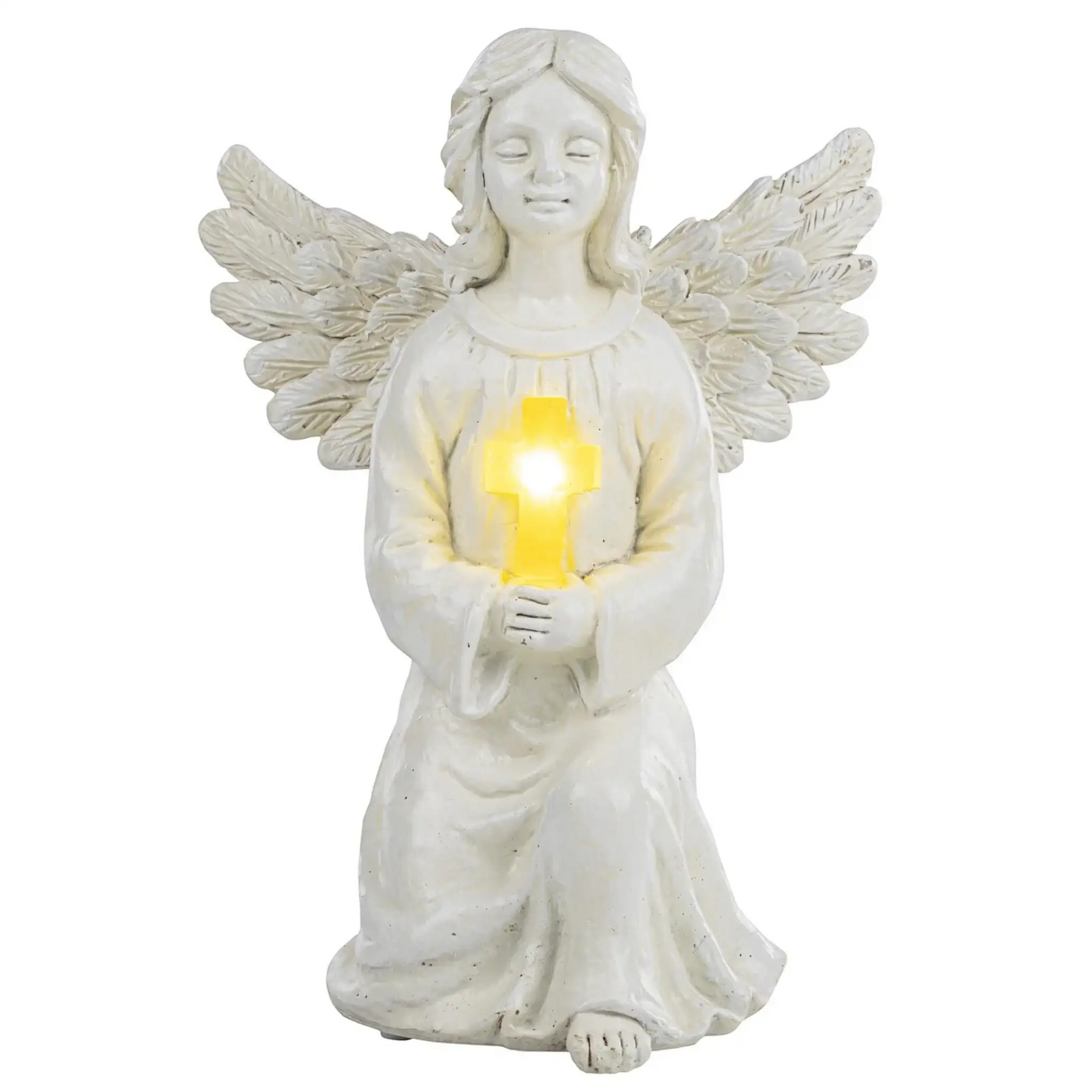 Engel Figur Gartendeko Solar Gartenfiguren Außen LED 22x16 Schutzengel Grab