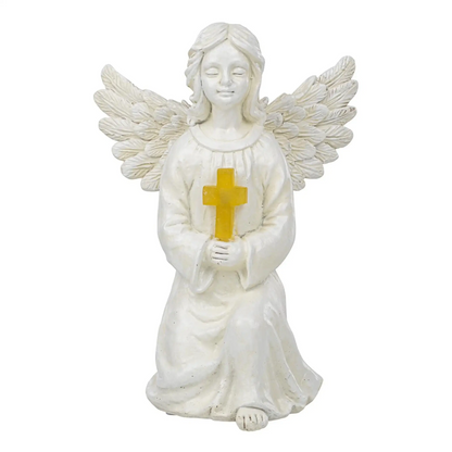Engel Figur Gartendeko Solar Gartenfiguren Außen LED 22x16 Schutzengel Grab