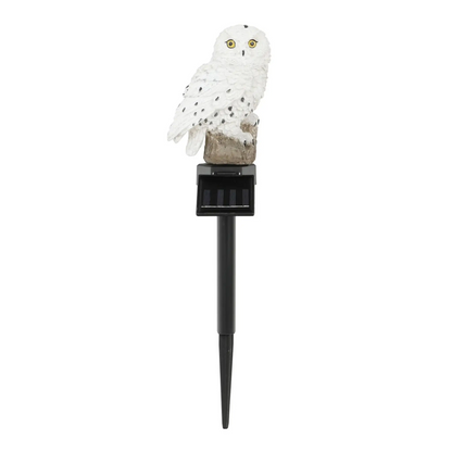 Eule Schneeeule Solarleuchte Lampe Garten Laterne Solar Figur Beleuchtung Gartenstecker