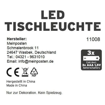 Lampe LED ohne Kabel Touch Tischleuchte Tischlampe Leuchte kabellos dimmbar