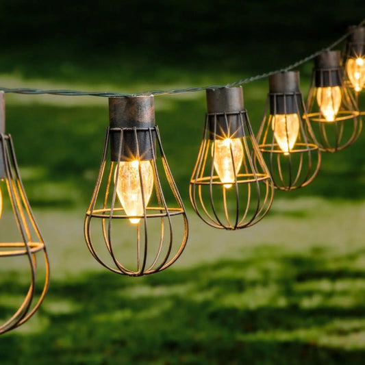 Lichterkette Solarlichterkette Solar Gartenbeleuchtung Balkon Deko LED warmweiß