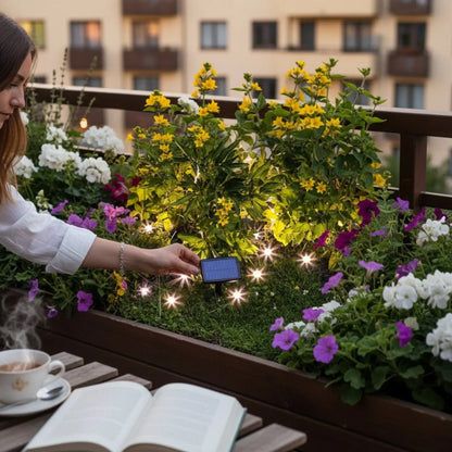 Solarlampen Solarleuchten Gartenbeleuchtung Pflanzstrahler Balkon Kübel Garten 10x LED