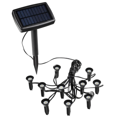 Solarlampen Solarleuchten Gartenbeleuchtung Pflanzstrahler Balkon Kübel Garten 10x LED