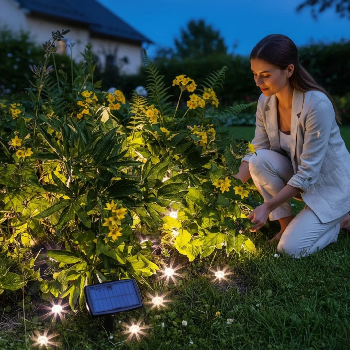 Solarlampen Solarleuchten Gartenbeleuchtung Pflanzstrahler Balkon Kübel Garten 10x LED