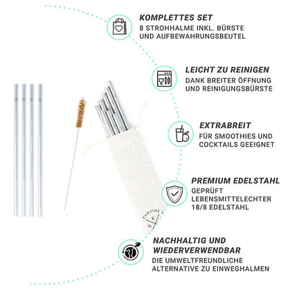 Edelstahl Strohhalme
